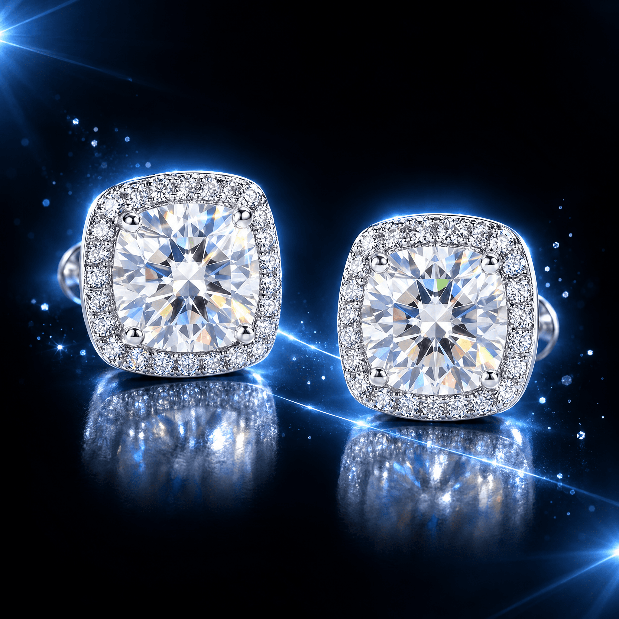 Iced Stud 0.5ct moissanite náušnice